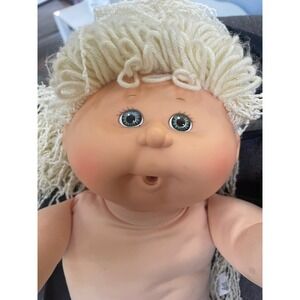 Vintage 1990 First Edition Cabbage Patch Kids Doll - Blonde Hair, Green Eyes